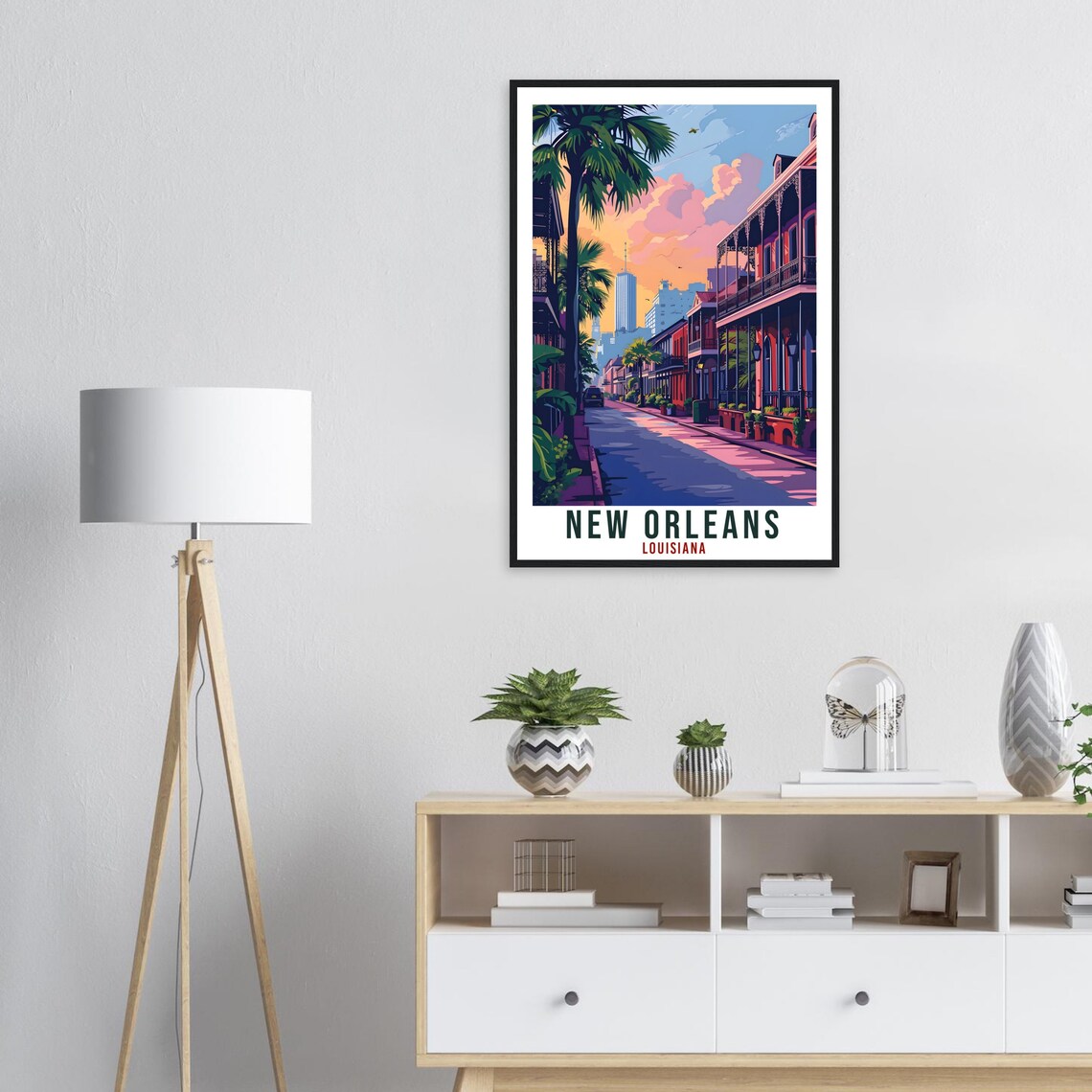 New Orleans Louisiana French Quarter Street Sunset Travel Poster - Image 4