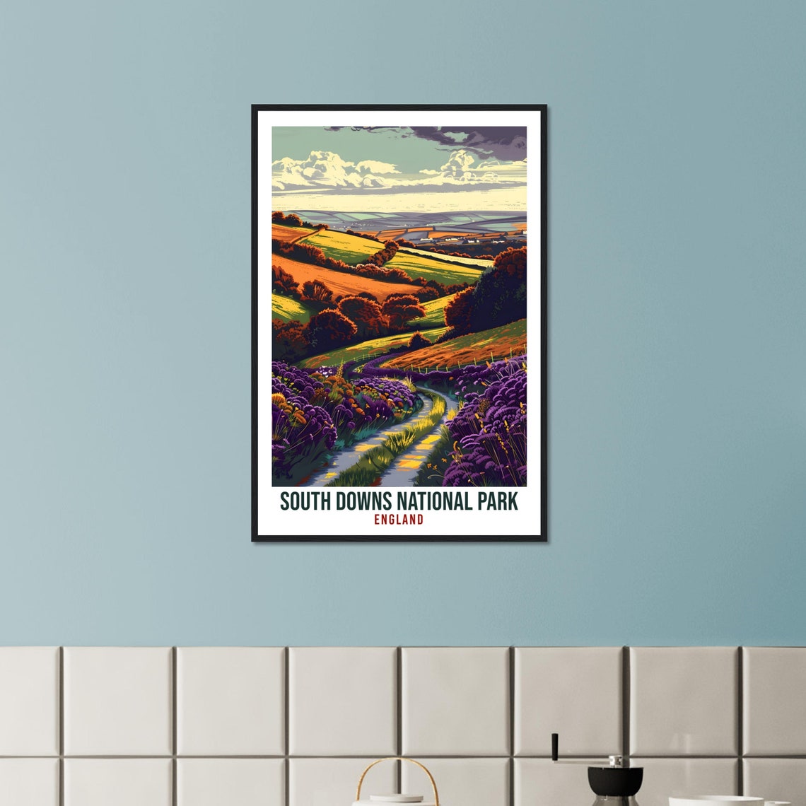 South Downs National Park England Rolling Hills Pathway Poster - Image 3