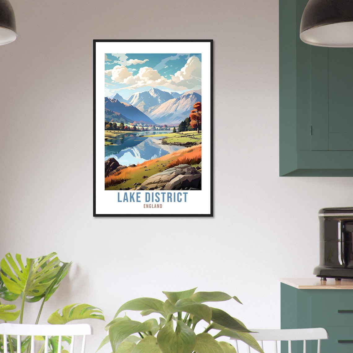 Lake District England Mirror Lake Fells Autumn Walk Travel Poster - Image 4
