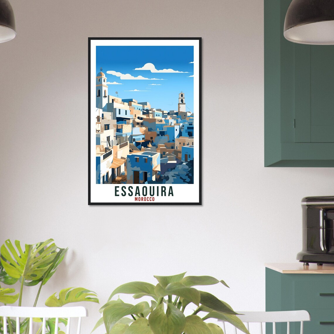Essaouira Morocco Whitewashed Medina Blue City Towers Travel Poster - Image 2