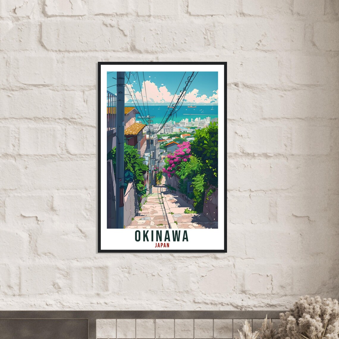 Okinawa Japan Anime Style Seaside Street Island Summer Travel Poster - Image 3