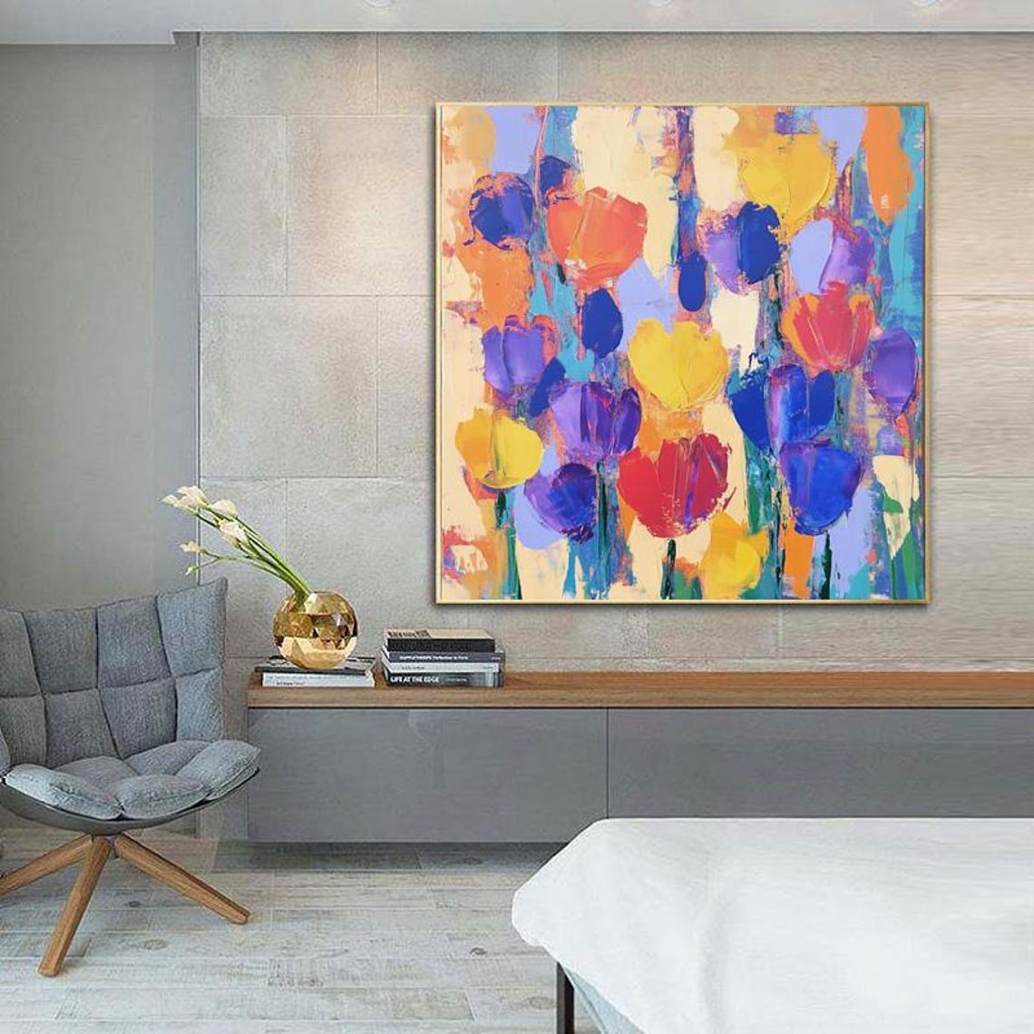 Abstract Tulip Field Bursting With Bold Multicolor Blooms Poster - Image 5
