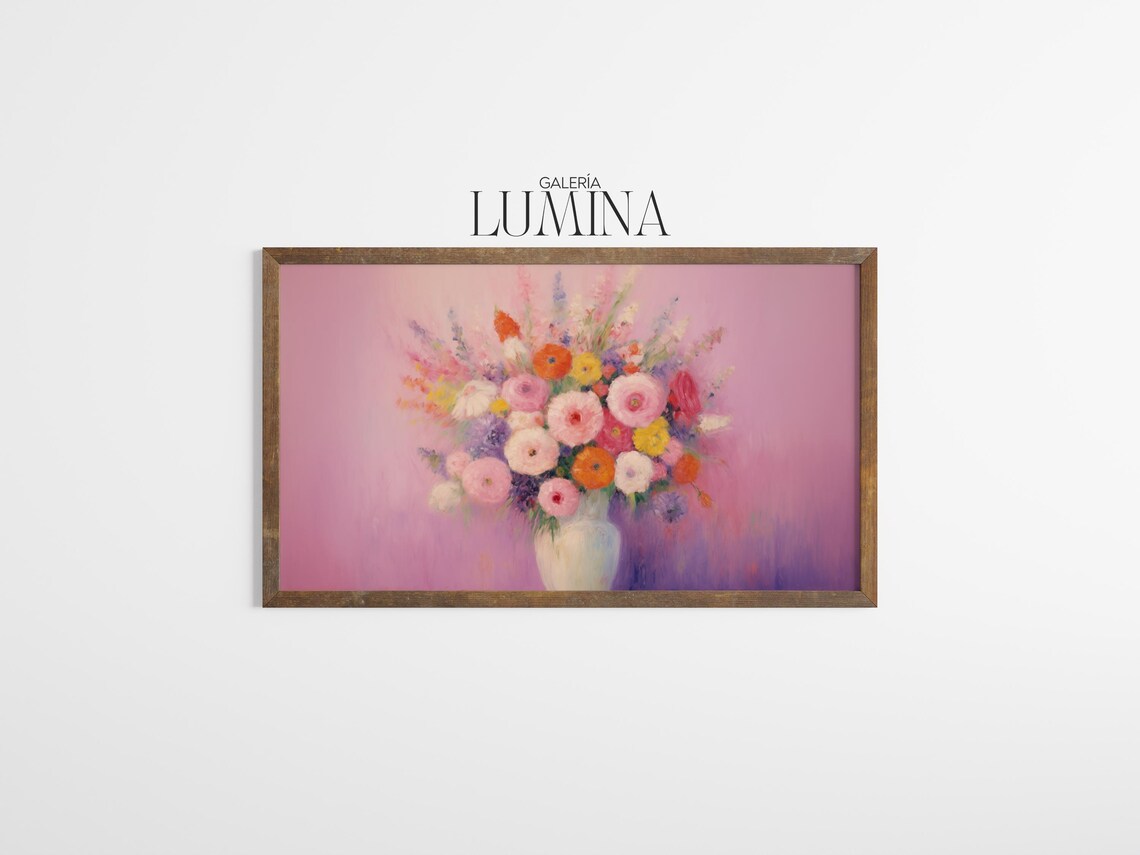 Colorful Flower Bouquet in Vase, Impressionist Print - Image 3
