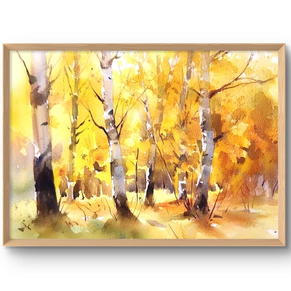 Birches Art Print, Colorado Fall Landscape