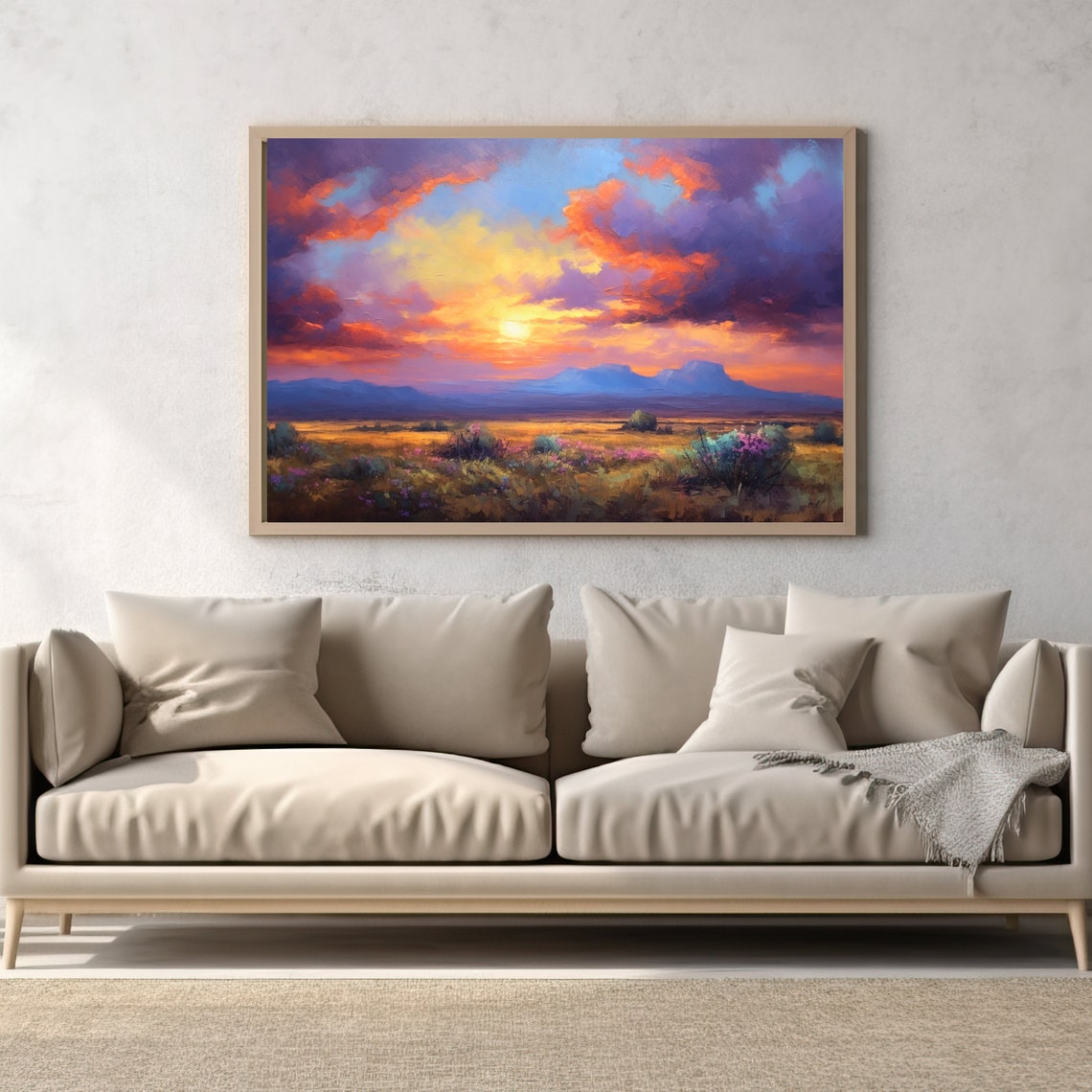 Impressionist Print On Desert Landscape Wall Art Rustic Home Decor Or Cottage Living Room Large Wall Art Housewarming Gift - Image 2