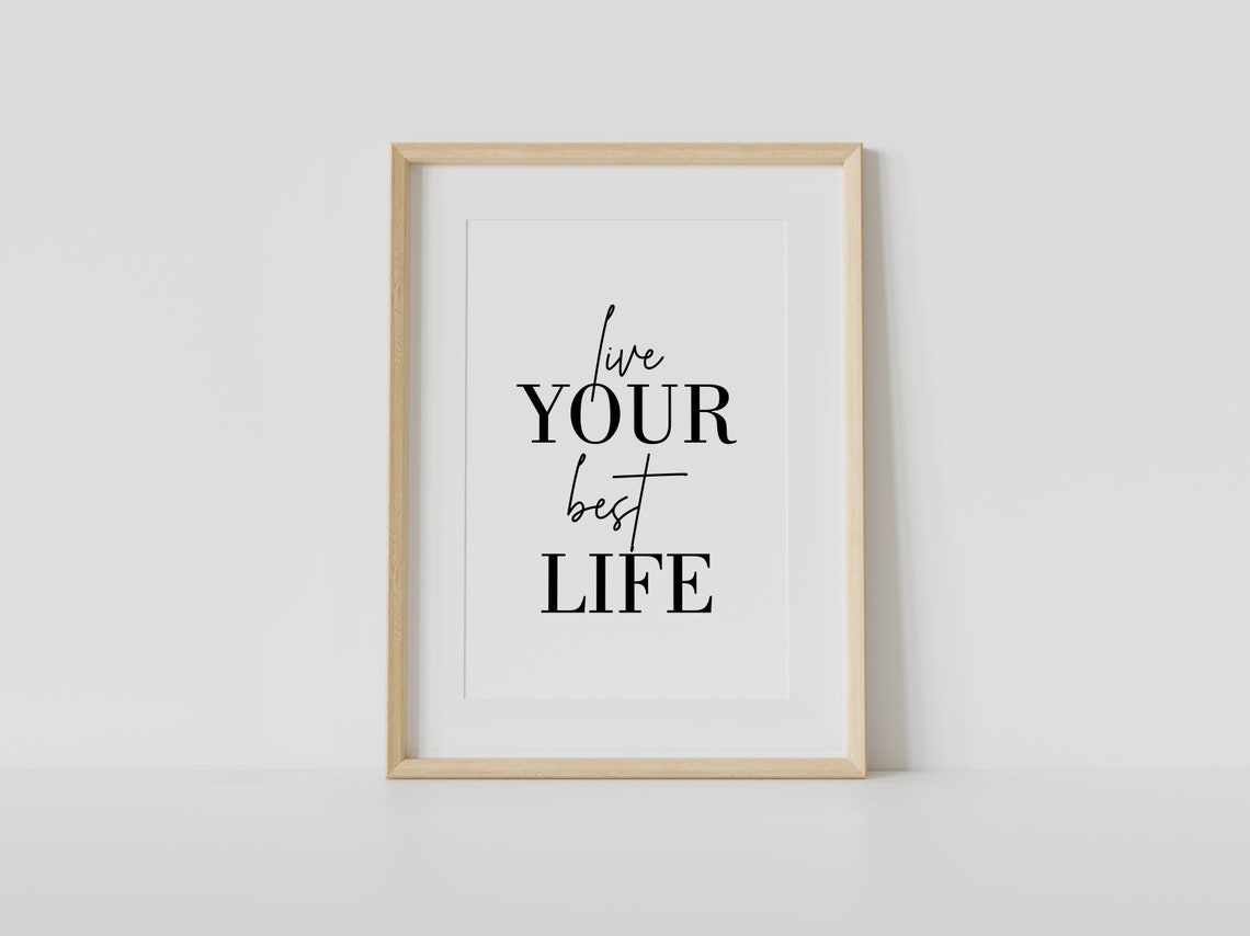 Live Your Best Life Quote Poster Mixed Script Serif Typography Design - Image 4