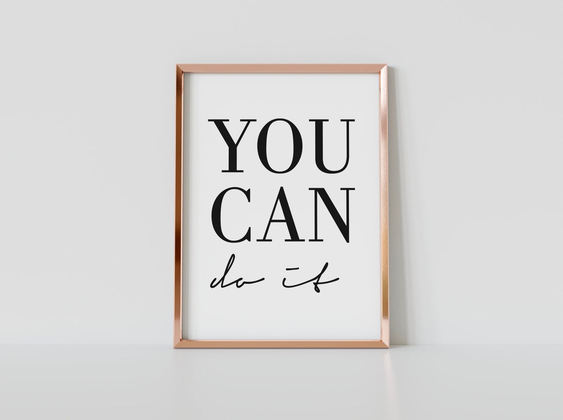 You Can Do It Poster Serif Script Motivational Typography Art - Image 3