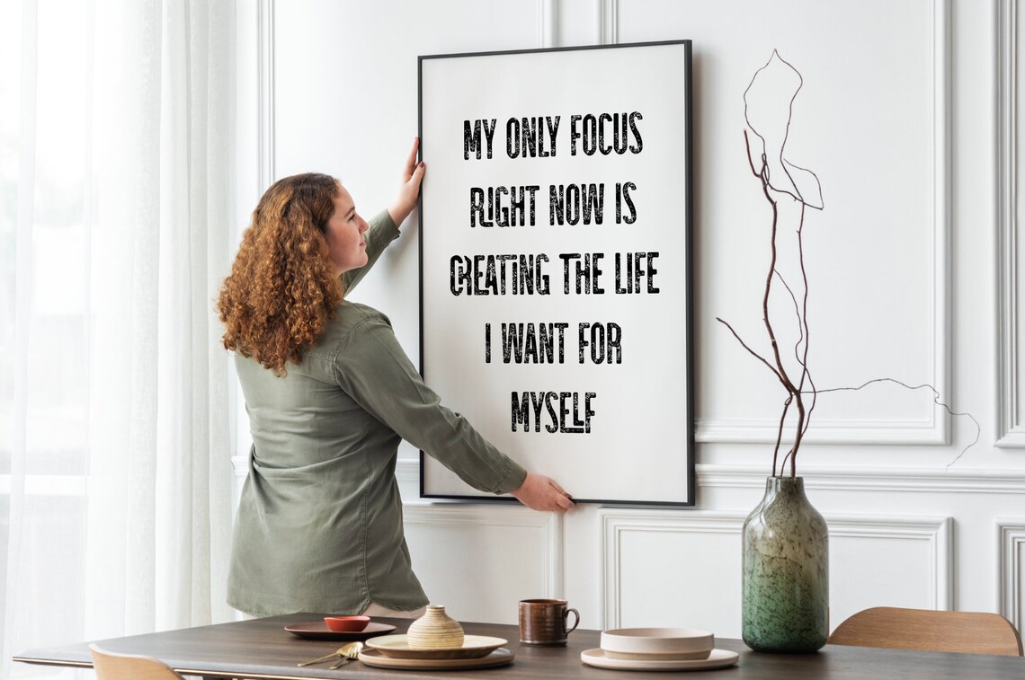 My Only Focus Right Now Is Creating The Life I Want Quote Poster - Image 2
