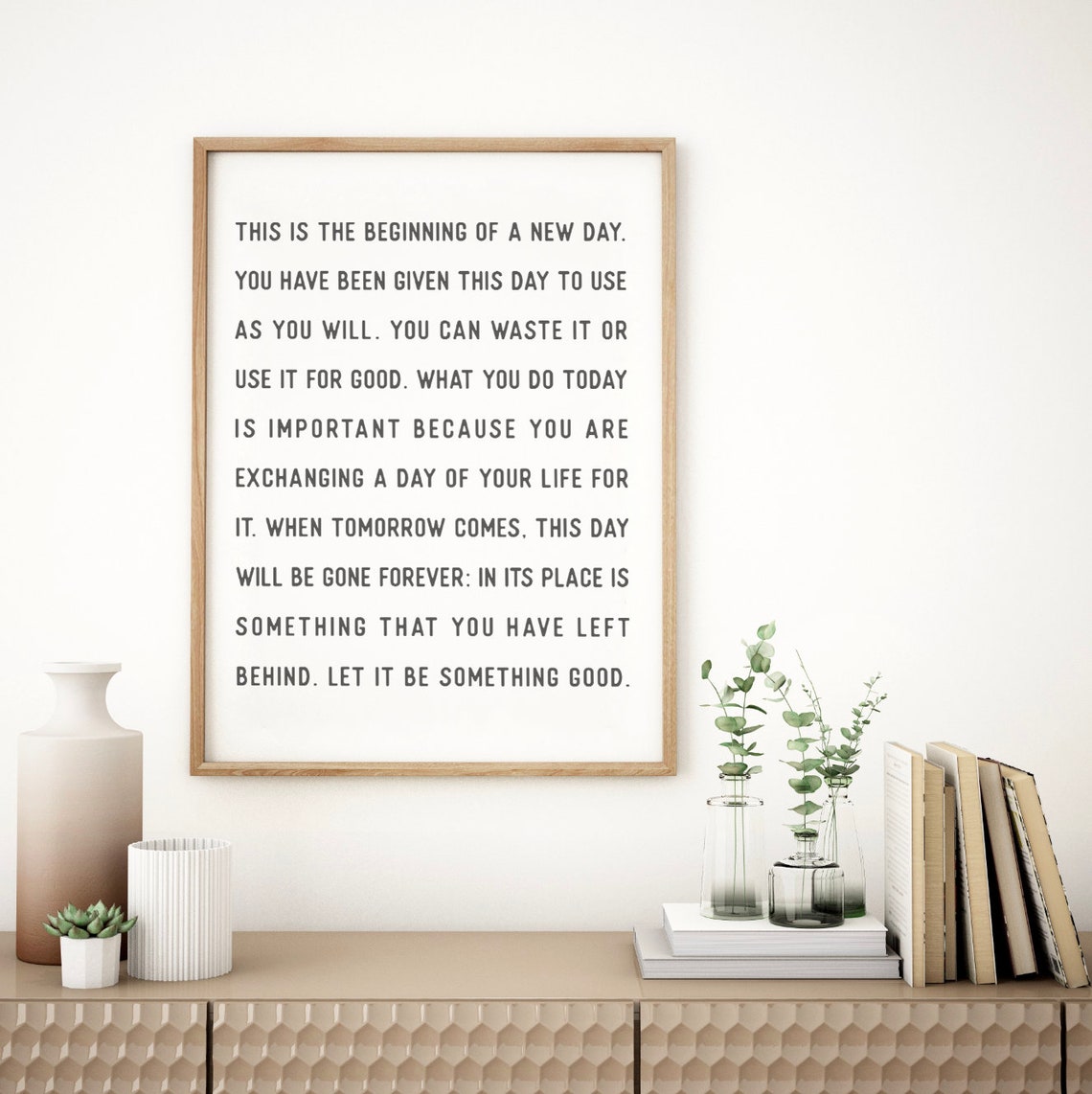 This Is The Beginning Of A New Day Inspirational Prose Quote Poster - Image 2