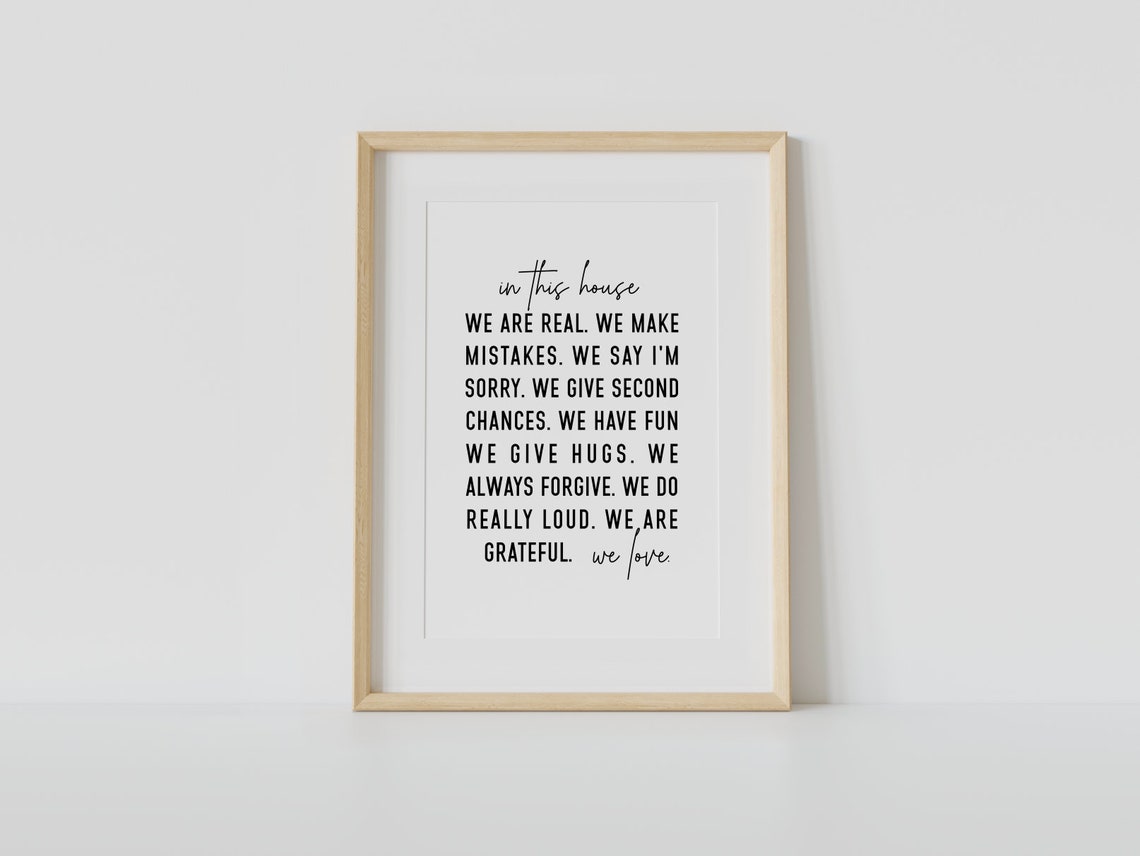 In This House We Are Real Family Rules Script Typography Poster - Image 4
