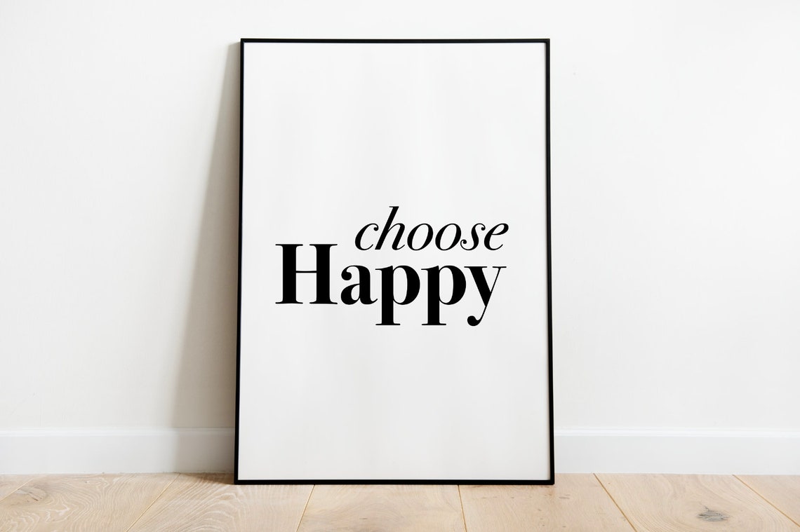 Choose Happy Quote Poster Mixed Script Serif Typography Design - Image 3