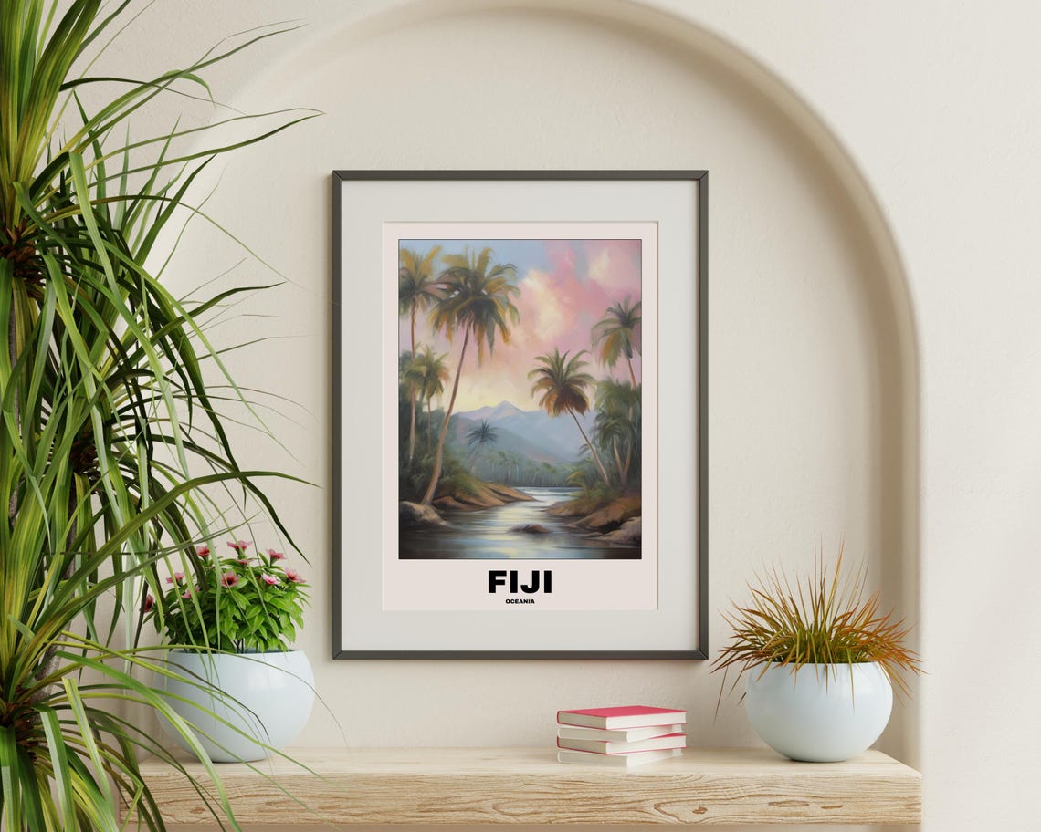 Fiji Travel Poster, Tropical Beach Painting - Image 3