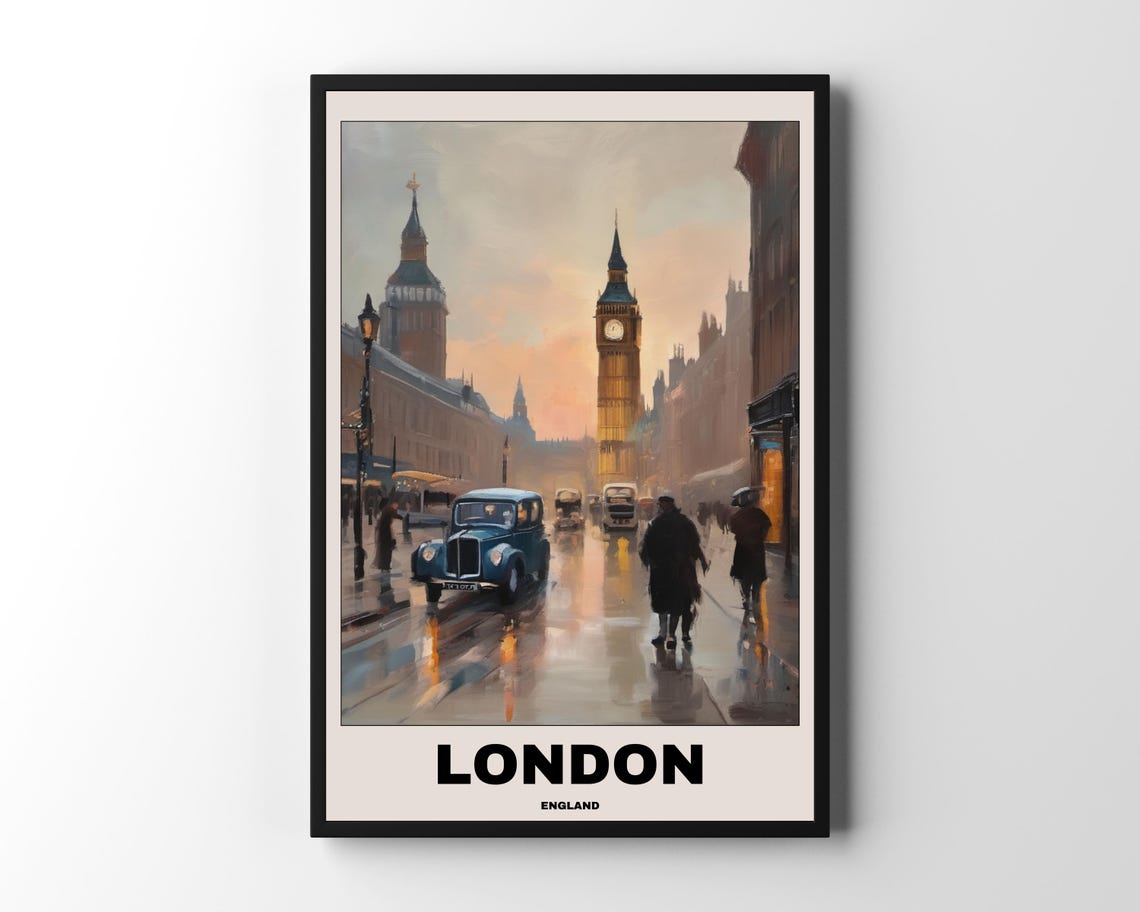 London Travel Poster, City Landscape