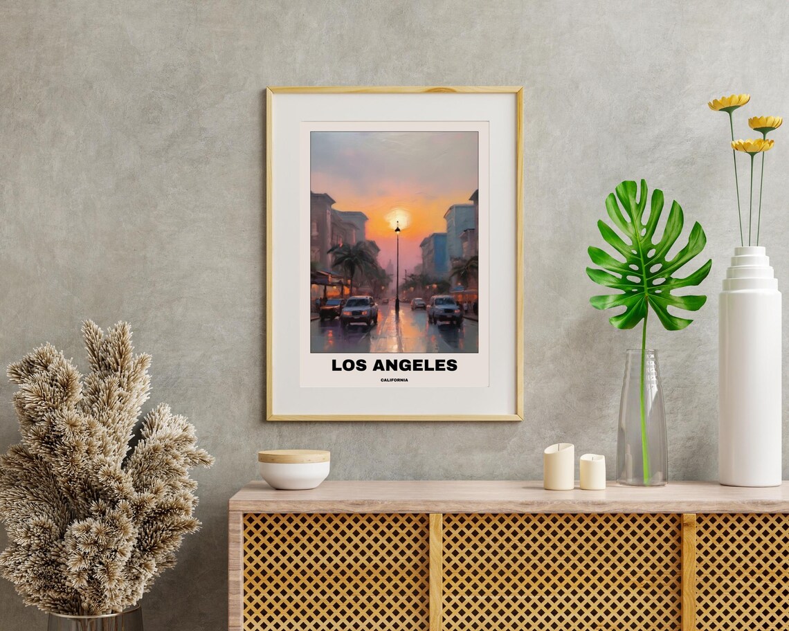 Los Angeles Poster Artwork, Minimalist California Sunset - Image 2