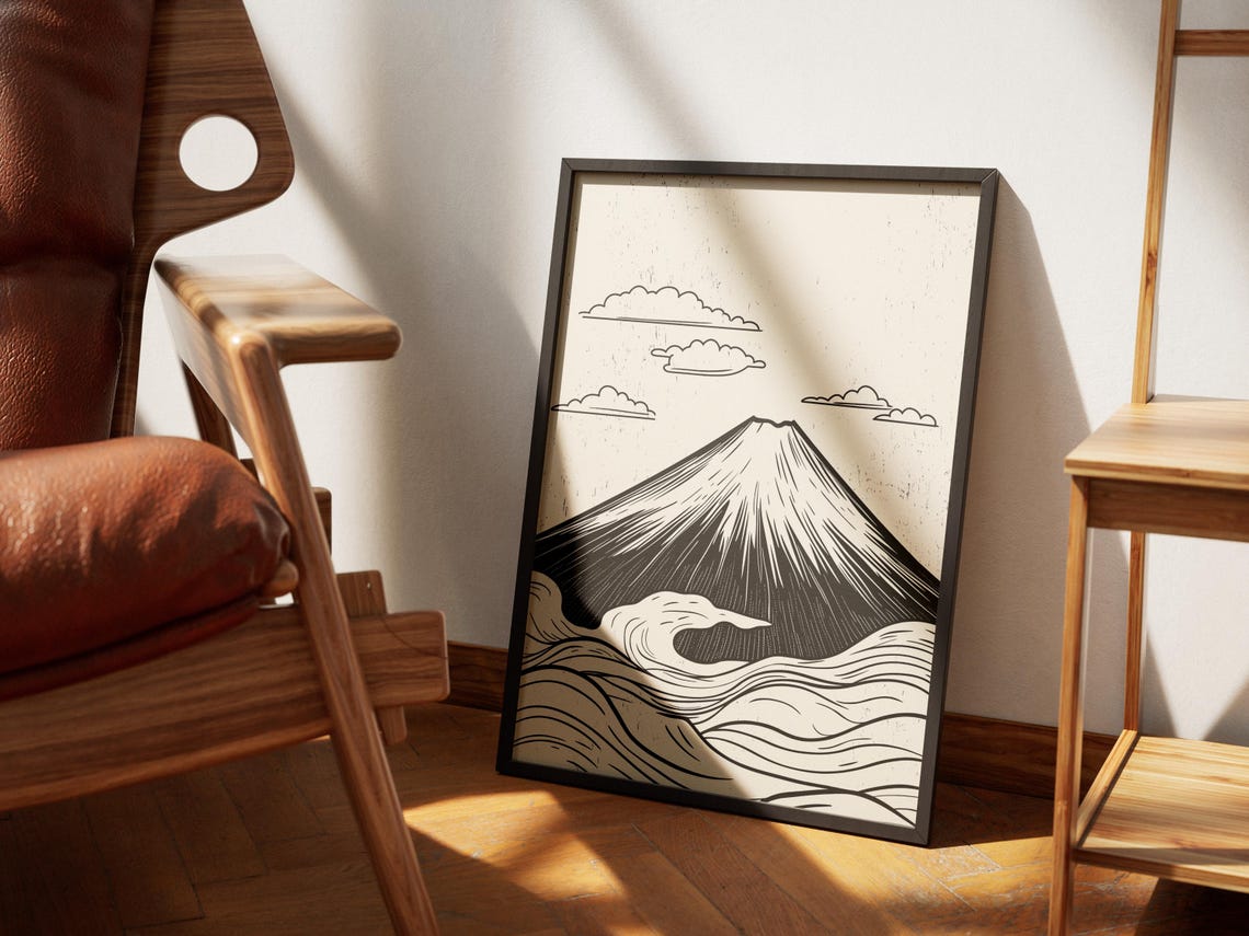 Mount Fuji Japanese Minimalist Poster, Zen Mountain - Image 3