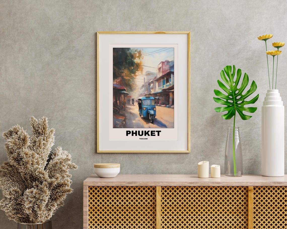 Thailand Phuket City Painting, Scenic Travel Poster - Image 2