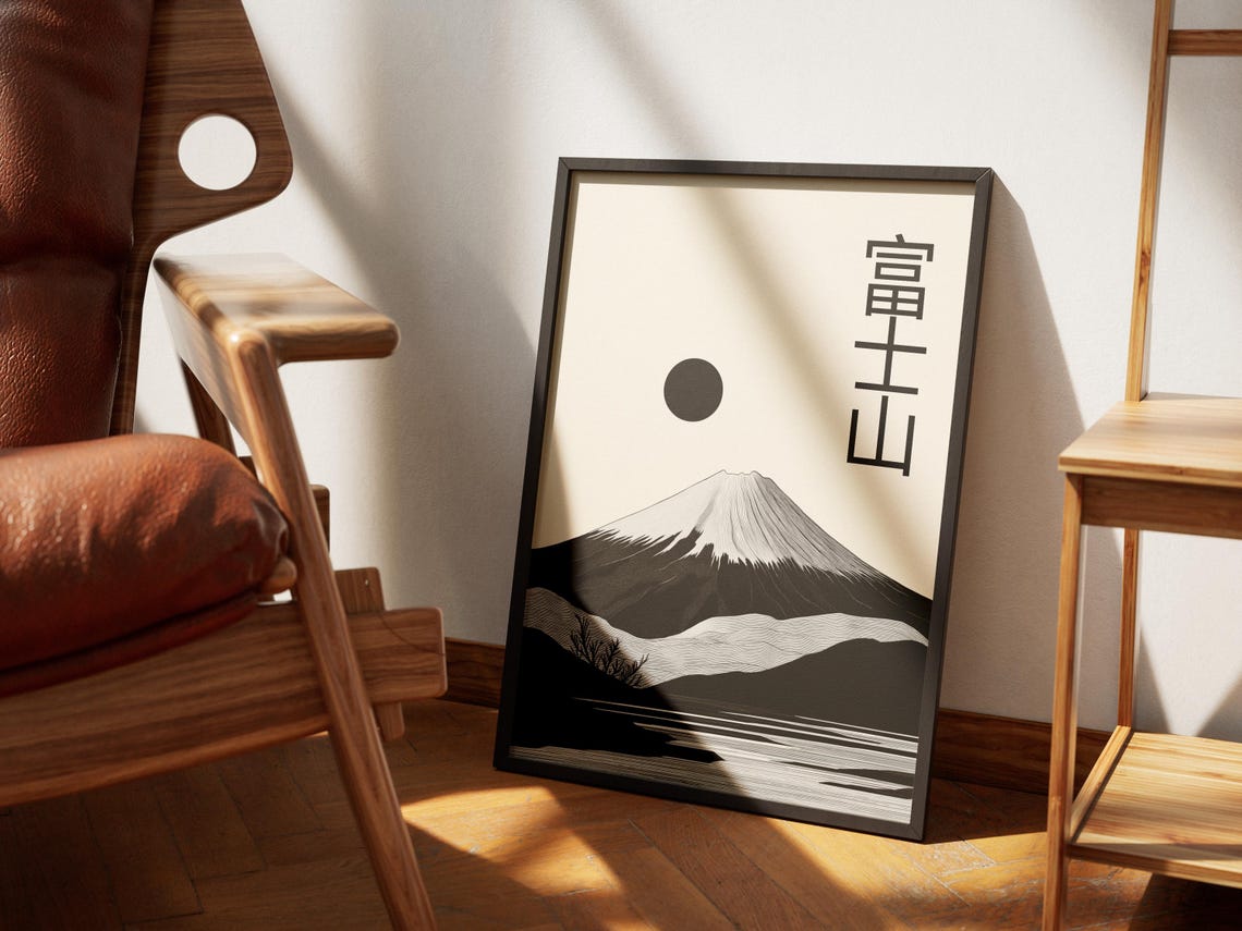 Mount Fuji Japanese Minimalist Poster, Zen Mountain Decor - Image 3