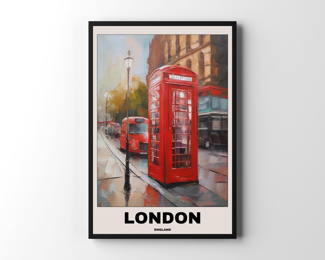 London Travel Poster, City Painting Gift For Travellers
