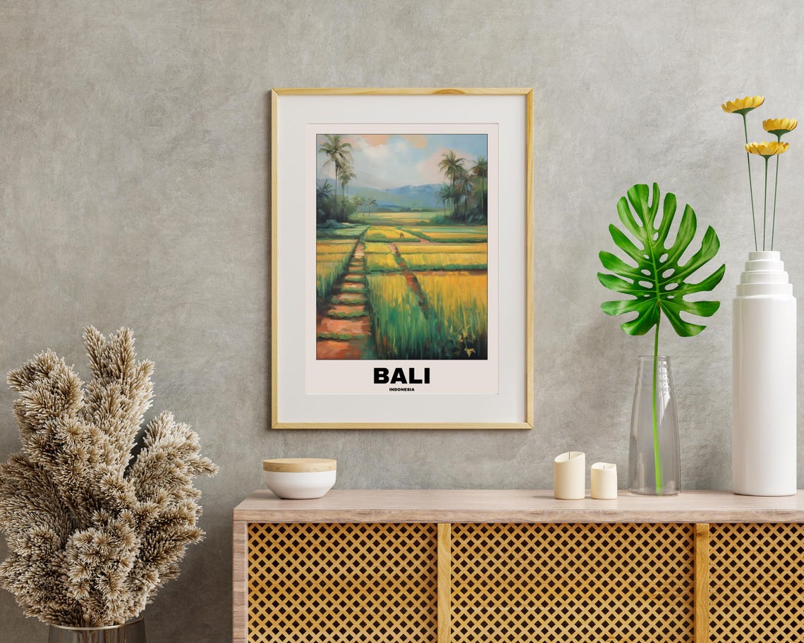 Bali Travel Poster, Scenic Balinese City Painting - Image 2