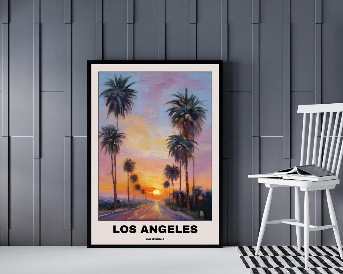 Los Angeles Poster Artwork, Minimalist California Sunset Painting - Image 4