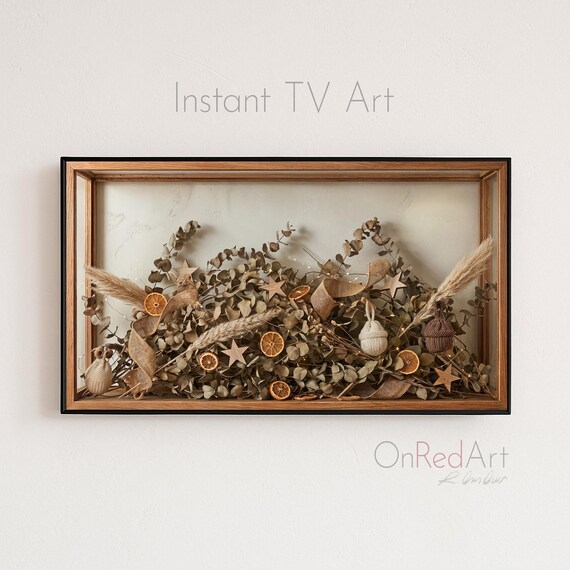 Rustic Christmas Botanical Dried Orange Eucalyptus Holiday Wall Art