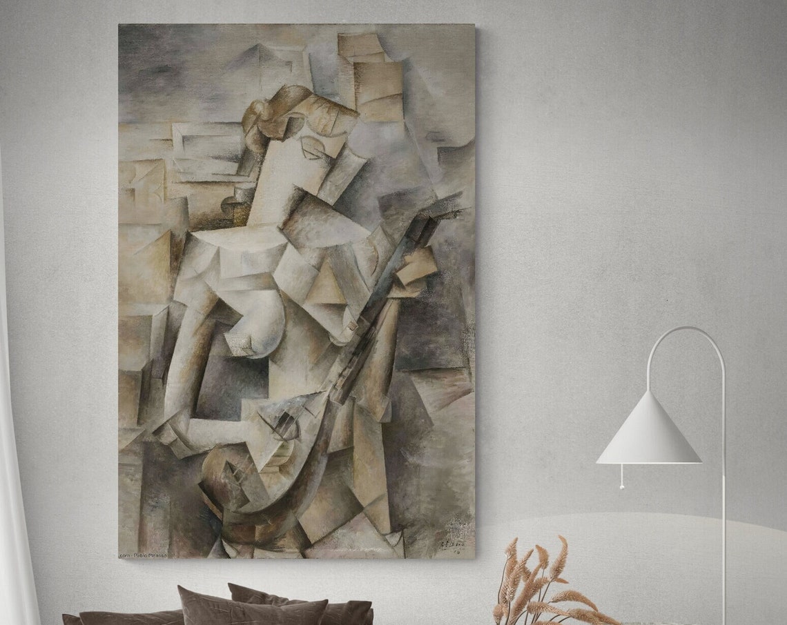 Girl With A Mandolin Wall Art Pablo Picasso Print Famous Painting Ready To Hang - Image 3