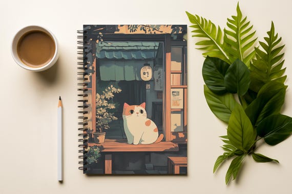 Charming Cat Spiral Notebook Lovers Journaling School Gifts Art And Notetaking Ruled Line Design