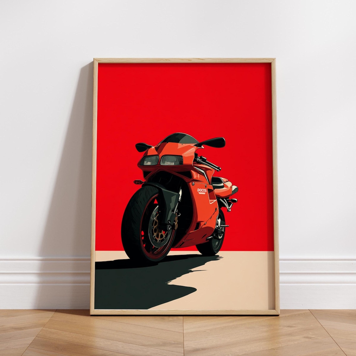 Sport Motorcycle Poster Print, Minimalist Racing Decor