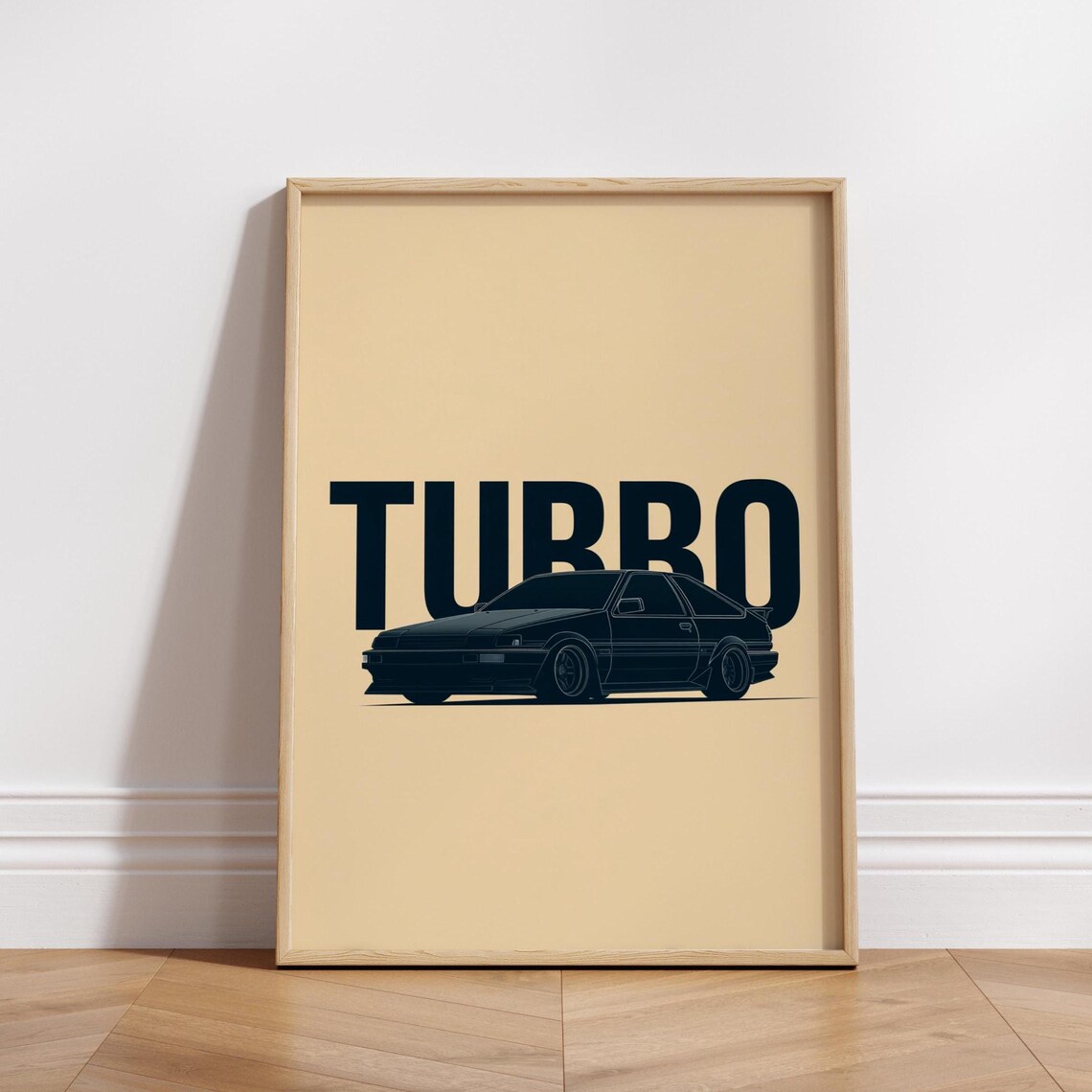 Turbo Car Poster, Minimalist Typography Art Print