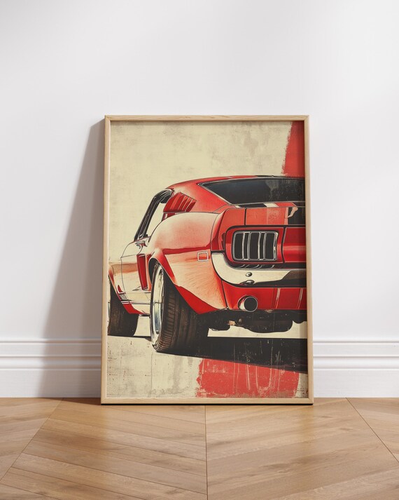 Fastback Muscle Car Matte Poster Retro Wall Art Automotive Decor Gift For Enthusiasts