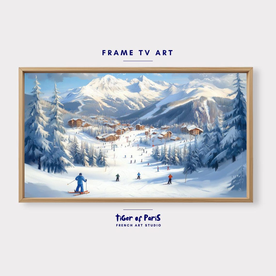 Frame Tv Art Minimalist Blue Sky Decor Serene Landscape Art 169