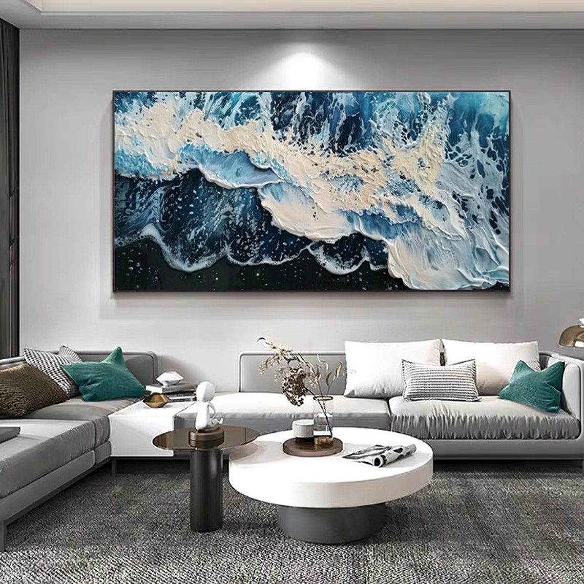 Powerful Blue Ocean Waves Washing Over Black Sand Beach Poster - Image 5