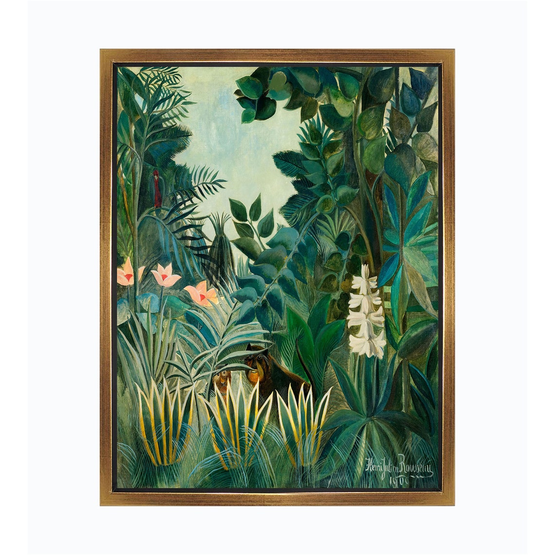 Henri Rousseau The Equatorial Jungle 1909 Tropical Forest Scene Poster