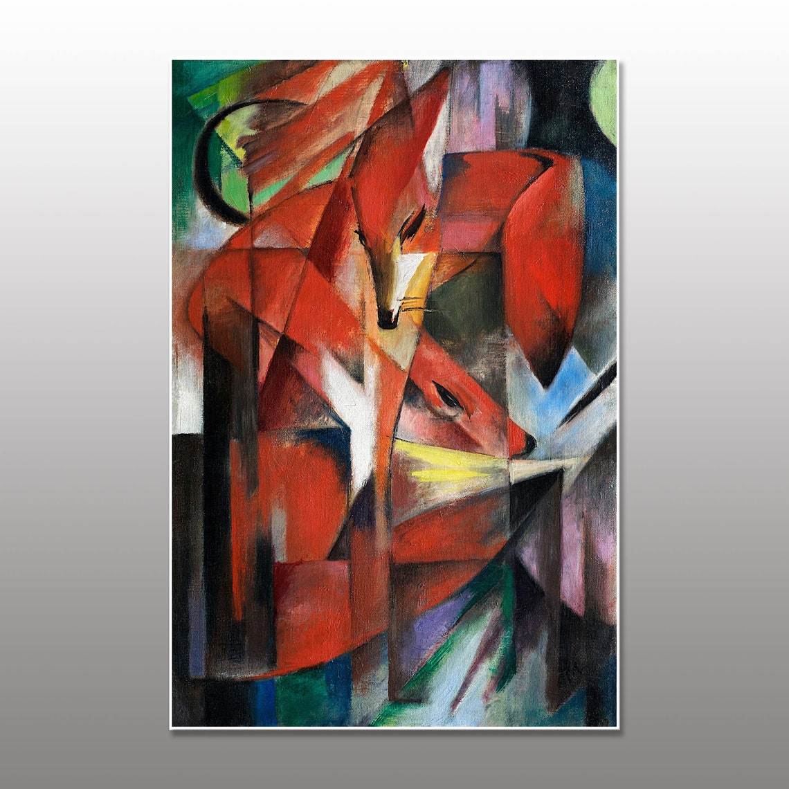 Franz Marc The Foxes 1913 Famous Cubist Expressionist Art Print - Image 3