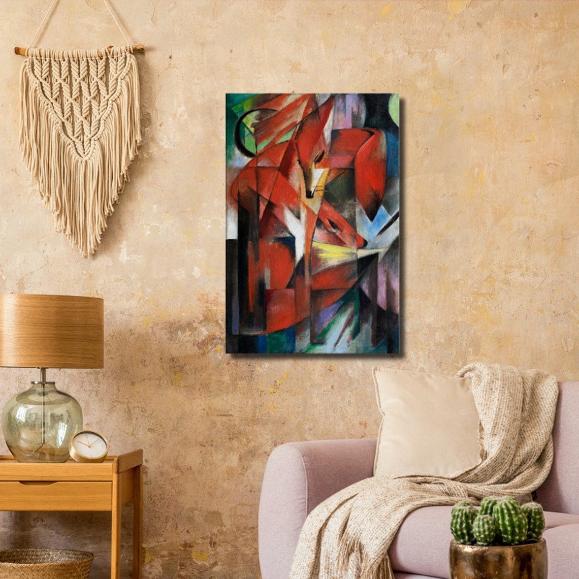 Franz Marc The Foxes 1913 Famous Cubist Expressionist Art Print - Image 2