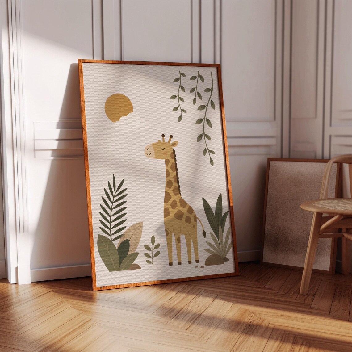 Giraffe Nursery Wall Art, Jungle Baby Room Decor