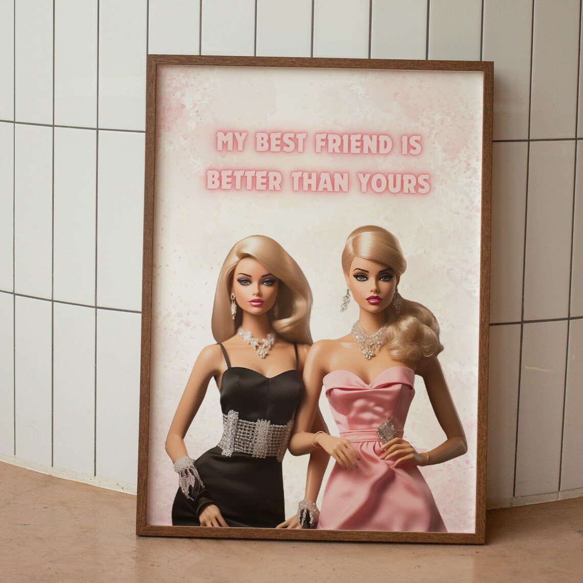 Blonde Friends Poster, Girly Wall Art