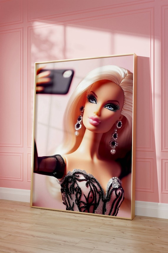 Blonde Doll Selfie Poster, Girly Baddie Poster