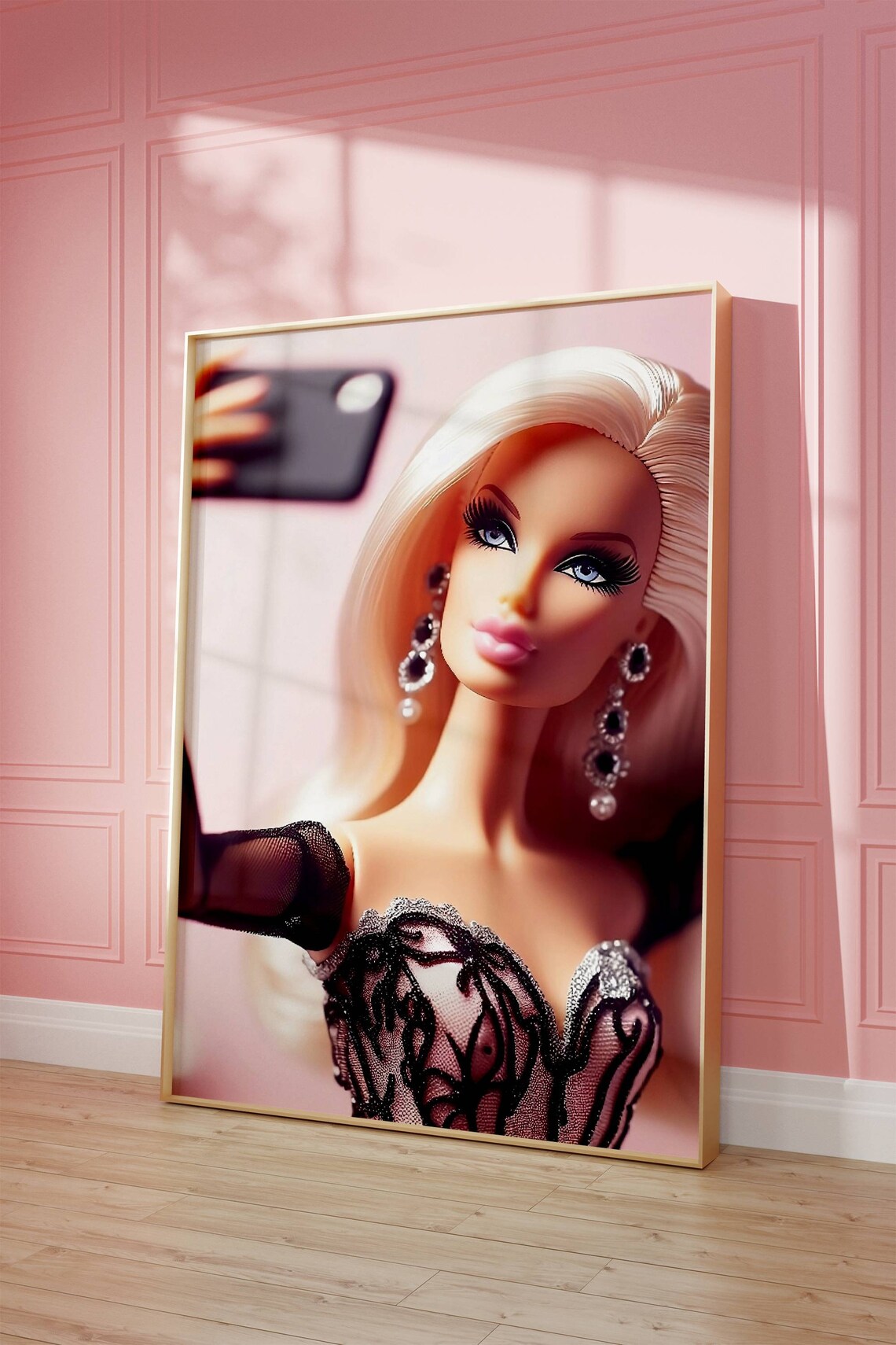 Blonde Doll Selfie Poster, Girly Baddie Poster