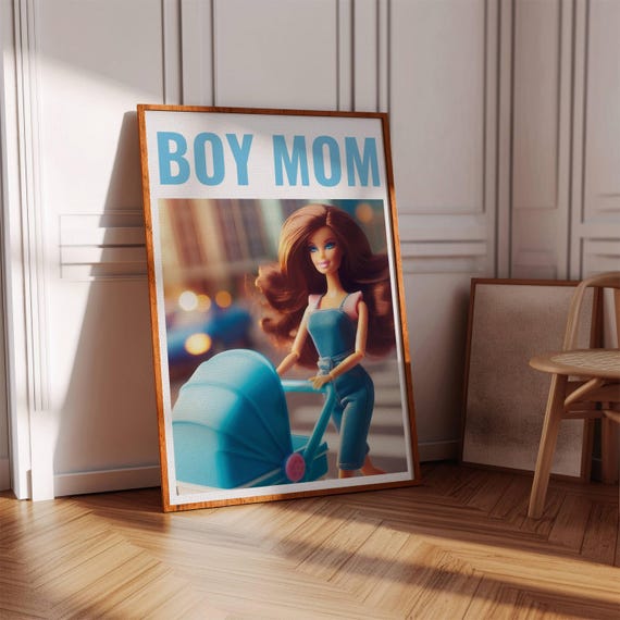 Retro Doll Boy Mom Poster Girly Wall Art Digital Download