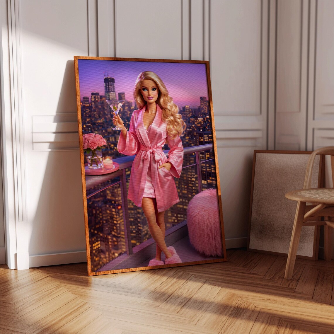 Pink Glamour Luxury Penthouse Fashion Illustration Poster