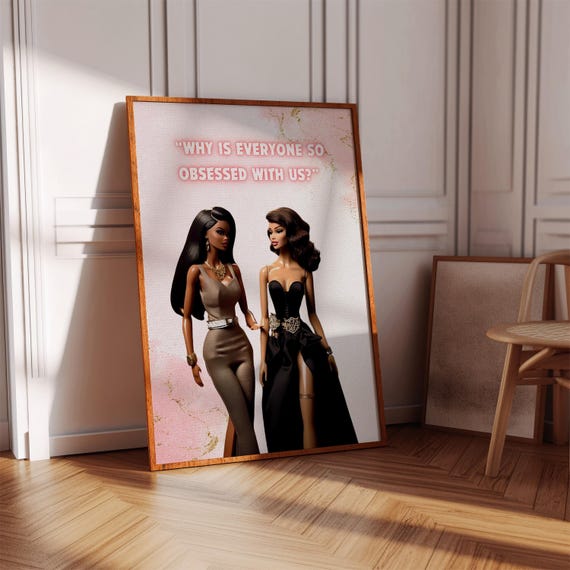 Bestie Doll Poster Girly Preppy Friendship Art Digital Download
