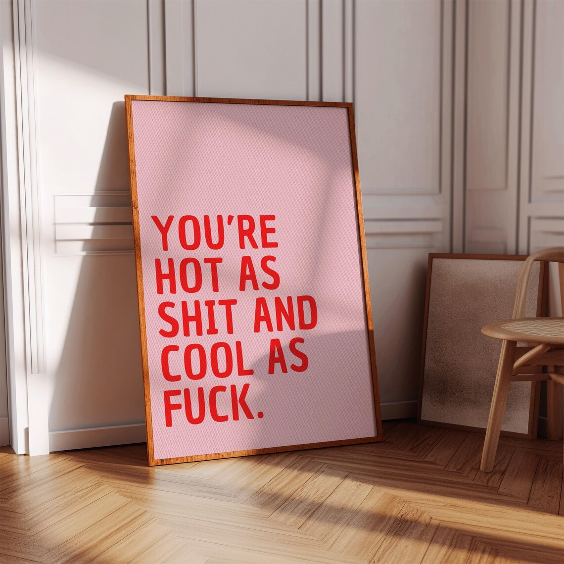 Girly Feminine Quote Art Print, Pink Poster