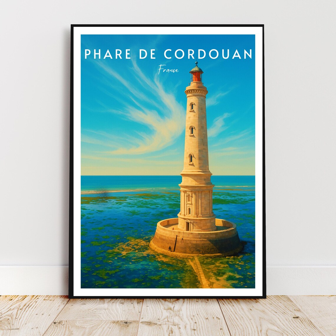 Phare de Cordouan France Lighthouse Travel Poster Atlantic Ocean Art
