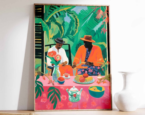 Jamaica Travel Poster Vintage Caribbean Print Tropical Art Wall Jamaican Decor Islands
