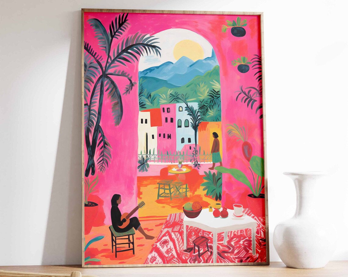 Venezuela Vintage Floral Art Print, Folk South Latin