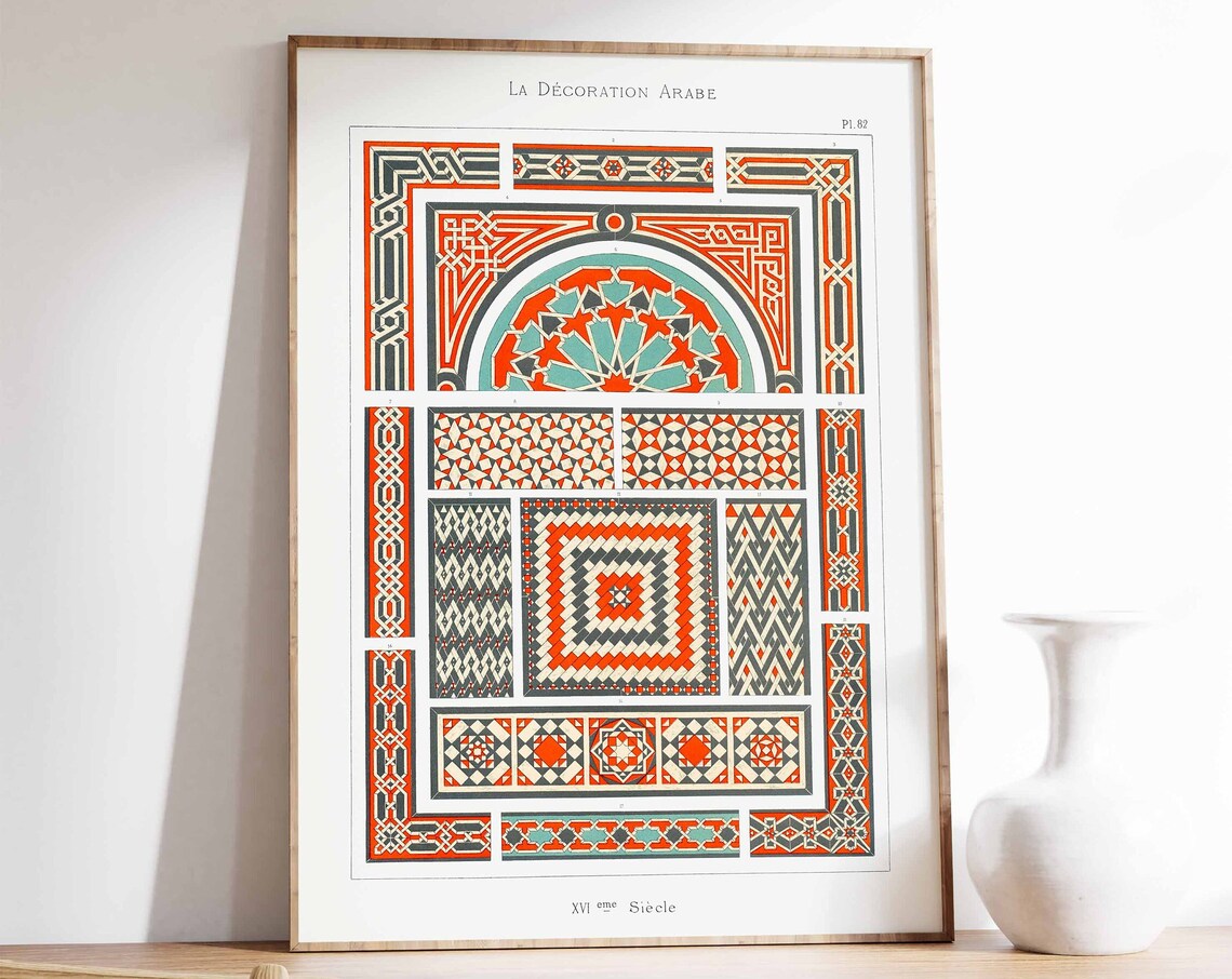 La Decoration Arabe Vintage Arabic Geometric Ornament Art Poster