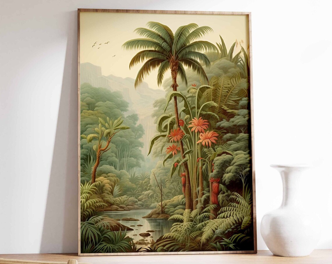 Henri Rousseau Tropical Floral Jungle Art Print