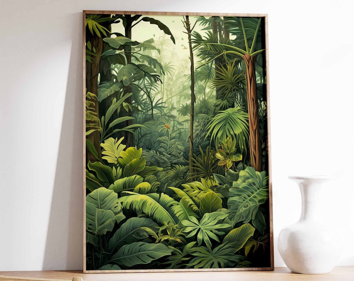 Henri Rousseau Botanical Floral Poster, Vintage Tropical Decor