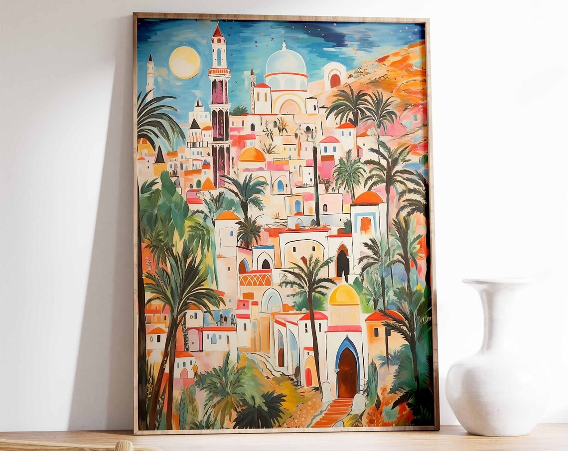 Algeria Travel Print, Algerian Floral Poster